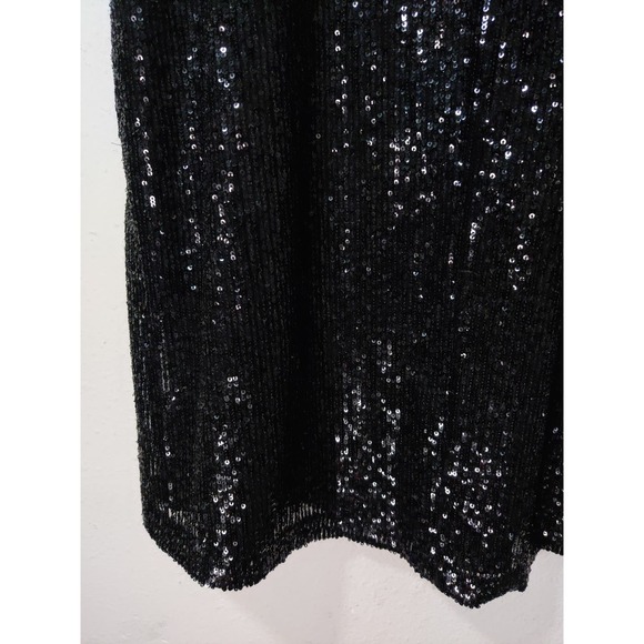 RACHEL Rachel Roy Black Glitter Sleeveless Keyhole Neck Shift Mini Dress Size XS - Picture 7 of 10